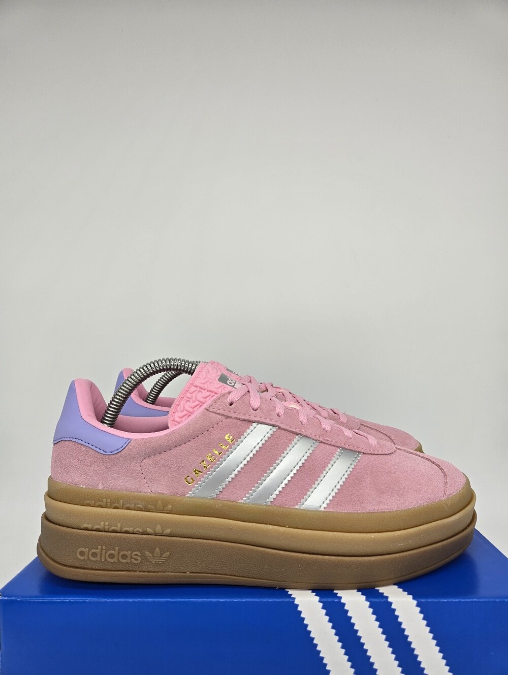 adidas Gazelle Bold JH5539 True Pink Silver Purple Shoes Women's Size 7.5 - Picture 3 of 8